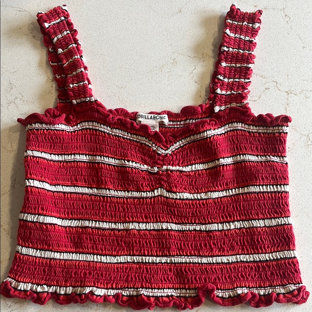 Billabong Women's Red Striped Top